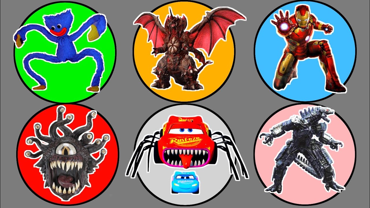Spin Wheel !! Huggy Wuggy vs Dungeon Dragons, Mc Quen Eater, Desteroyah, Macha Godzilla, Ironman 