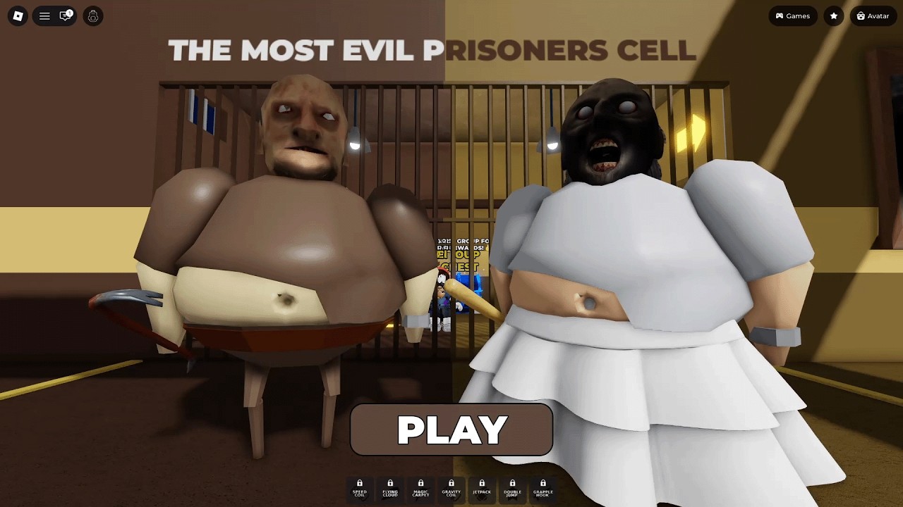 GRANNY VS GRANDPA  PRISON RUN (obby) Full Walkthrough Roblox Gameplay 4k
