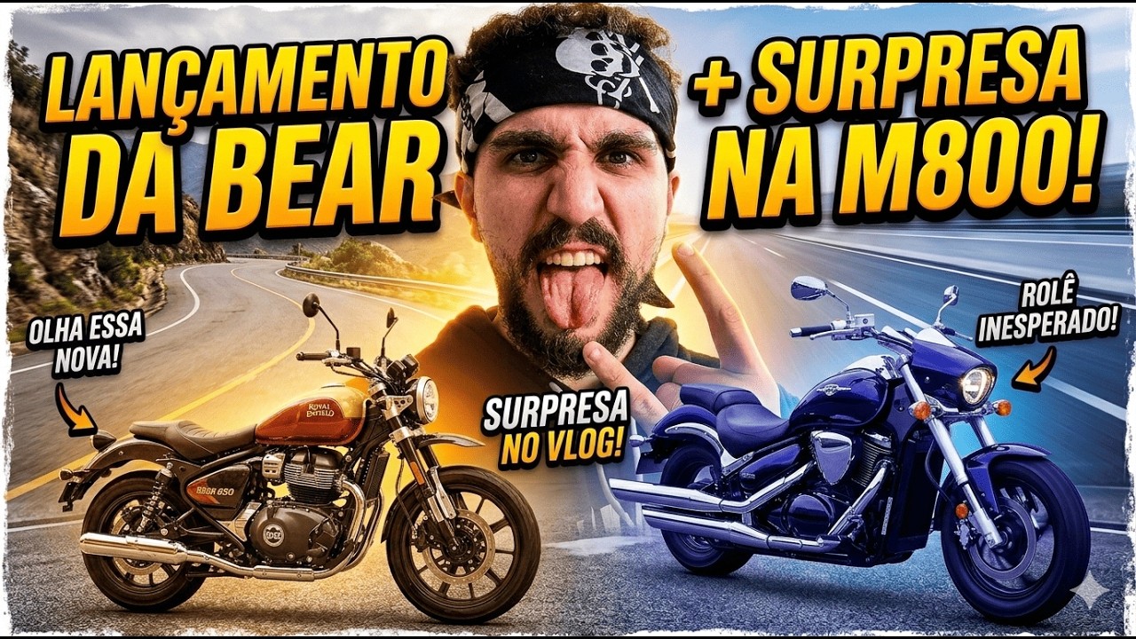 LANÇAMENTO Royal Enfield BEAR 650 + Rolê Surpresa na Suzuki Boulevard M800! 🏍️