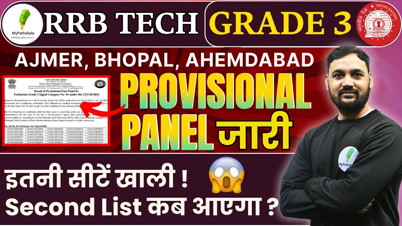 📢 RRB Tech Grade 3 Provisional Panel Out! Second List कब आएगी! सम्पूर्ण जानकारी! 🔥
