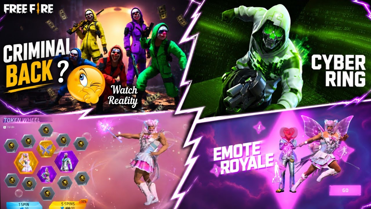 Criminal Bundle Return Free Fire 💥🤯 | Next Universal Ring Event Free Fire | Emote Royale Event FF