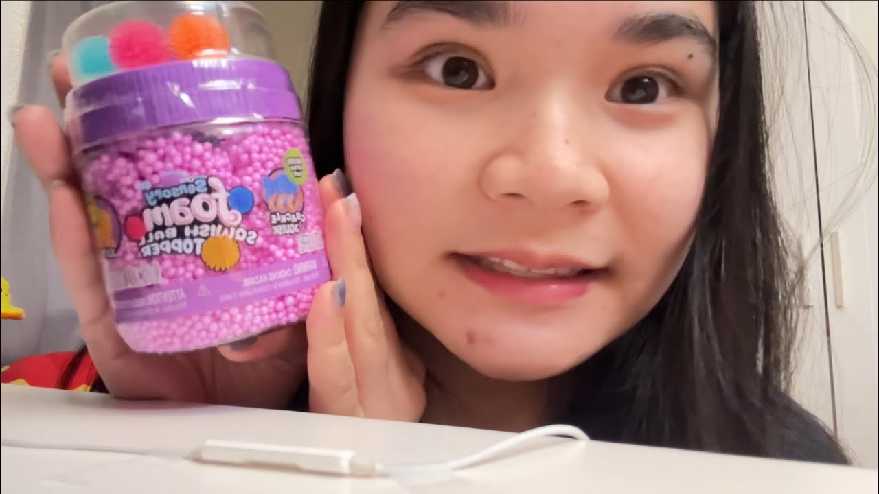 [ASMR] playing with a Dollarstore toy | Floam with spike ball topper