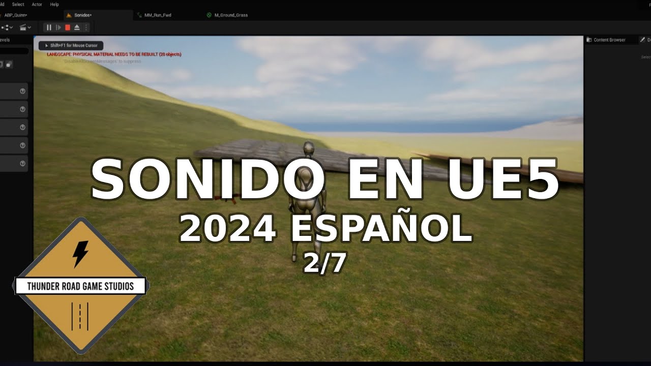 Tutorial: añadir sonido (3D y 2D) en Unreal Engine 5 - 2024 en español (2/7)