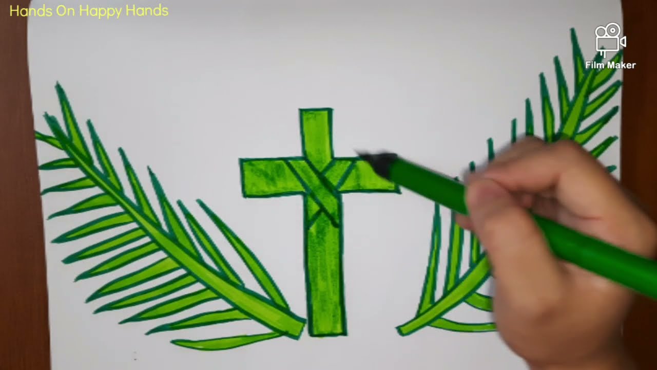 Palm Sunday Special Drawing | How To Draw Palm Leaves | Palm Easy Drawing | Holy Week Drawing