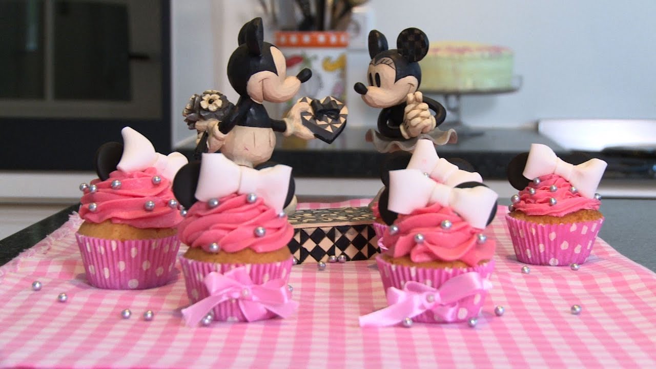 Minnie Mouse cupcakes maken
