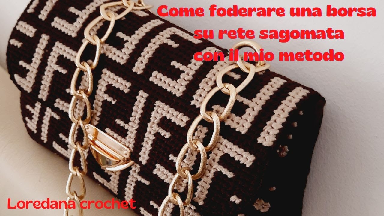 🧡FODERARE UNA BORSA O POCHETTE SU RETE CON IL MIO METODO👜PLASTIC CANVAS BAG👜 BARGELLO SIMIL FENDI