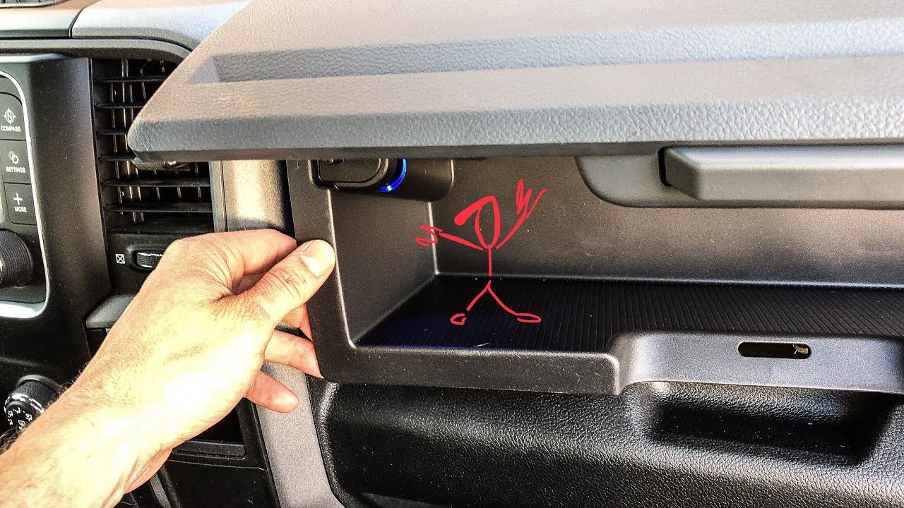RAM 1500 upper glove box install with led light install