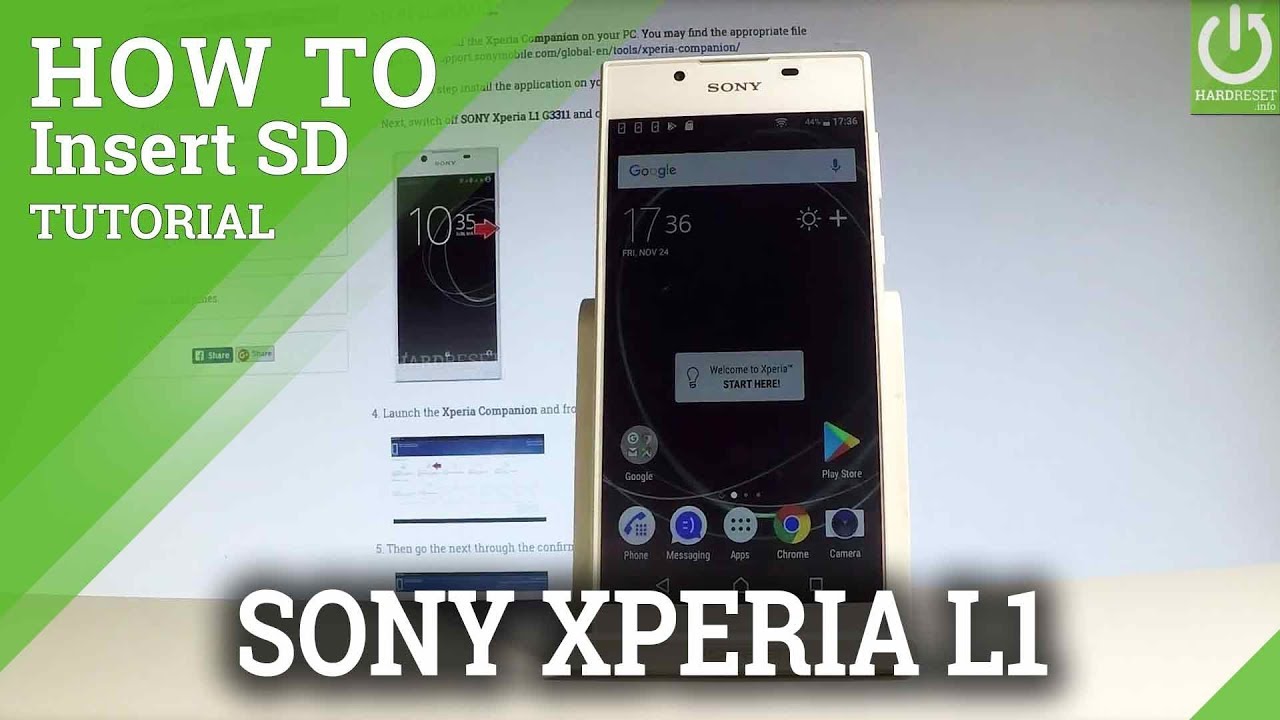 How to Insert SIM and SD into SONY Xperia L1 - Set Up Nano SIM & SD