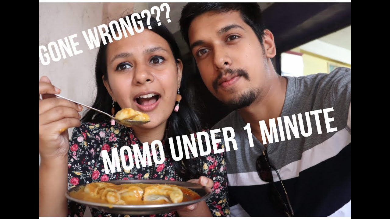 Momo challenge by couple in one minute | Nepali Edition | Momo Mukbang|