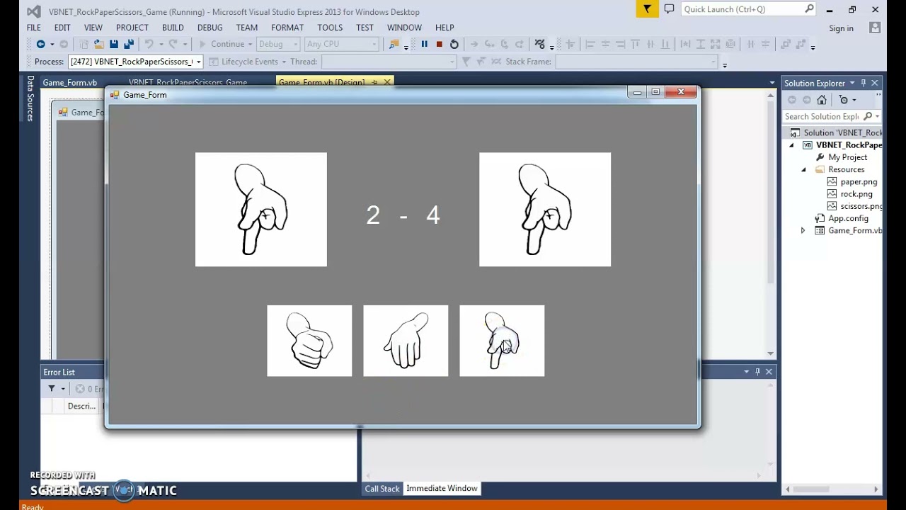 VB.Net Rock Paper Scissors Game Source Code