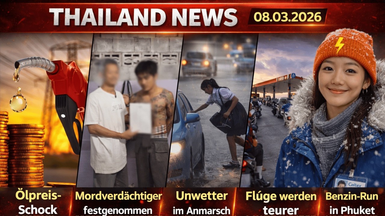 THAILAND News: ⛽ Sprit-Stopp ✈️ Ticket-Hammer ⛈️Unwetter-Alarm Phuket, Pattaya & BKK 08.03.26 🇹🇭