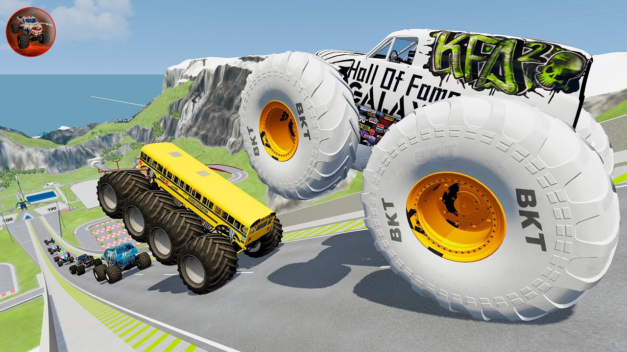 Epic High Speed monster trucks jumps stunts & crashes #006 | BMNG LAVA