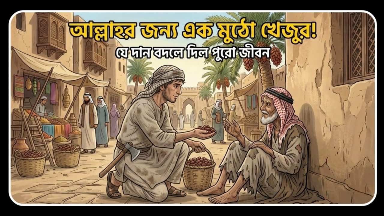 আল্লাহর জন্য এক মুঠো খেজুর! — যে দান বদলে দিল পুরো জীবন।আলোর গল্প ও শিক্ষা
