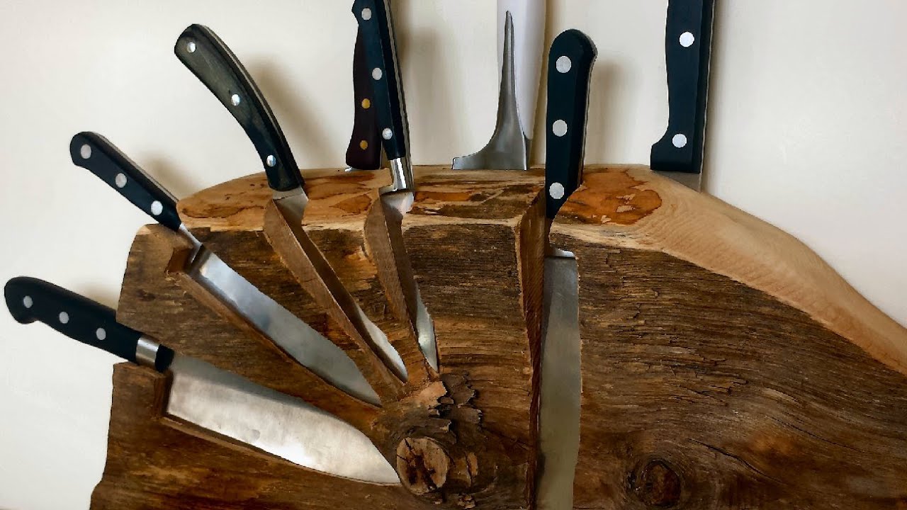 Hybrid Knife Block from Firewood