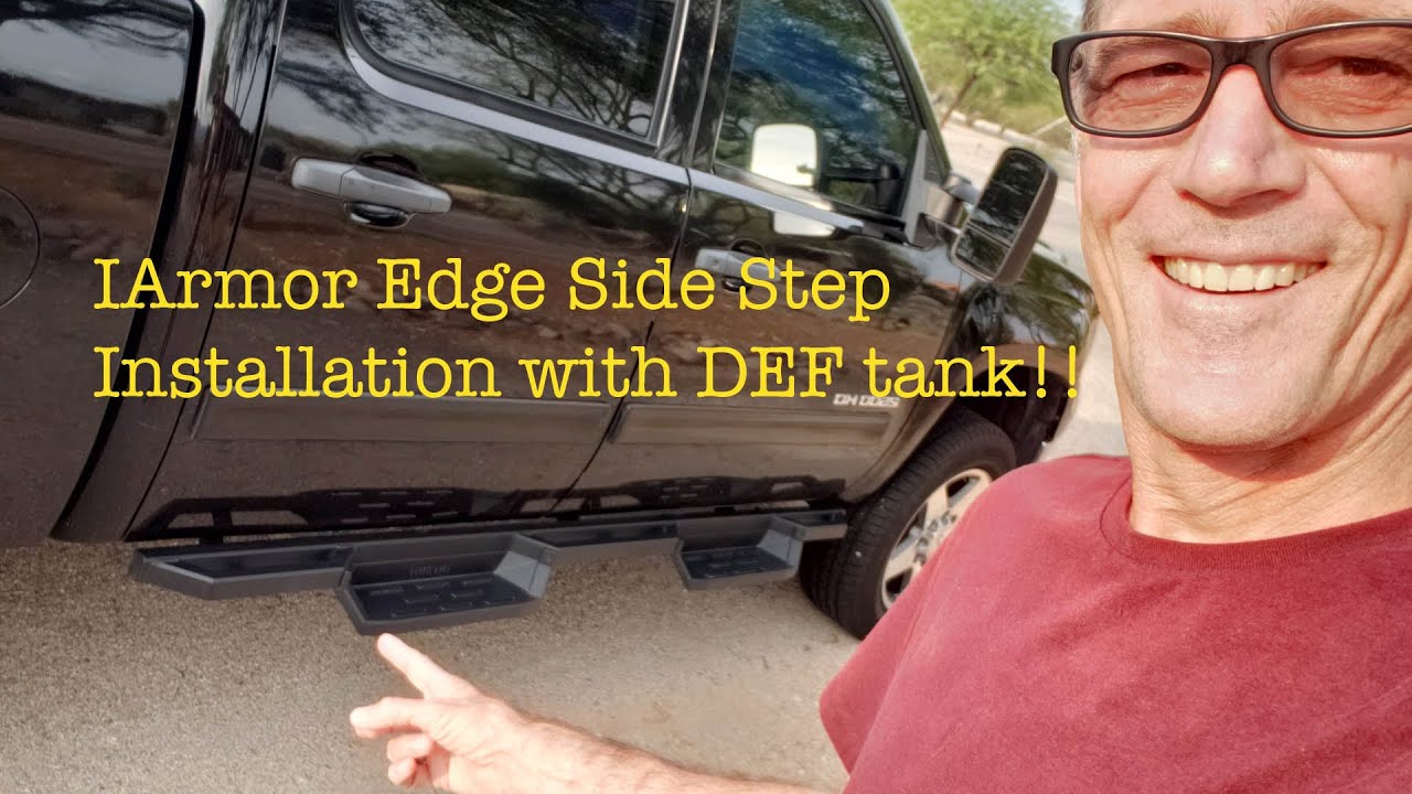 iArmor Edge Side Step Running Boards Installation GMC Sierra 2500HD diesel with DEF Tank