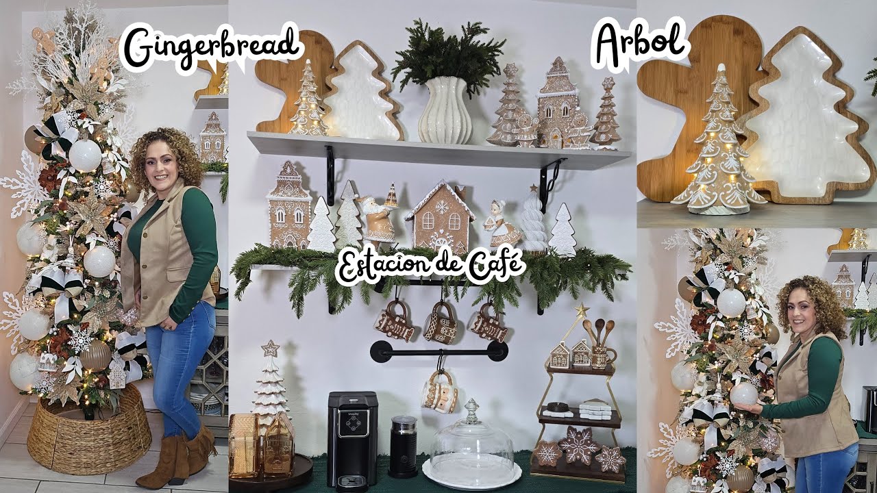 SEGUNDA: DECORACION ESTACION DE CAFE GINGERBREAD NAVIDAD 2025#christmas #cristmasdecor #decoration 