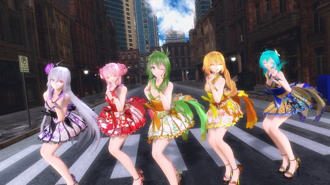 【MMD】着物ミニスカ衣装なボカロ5人で「気まぐれメルシィ/Kimagure Mercy」[4K60fps]