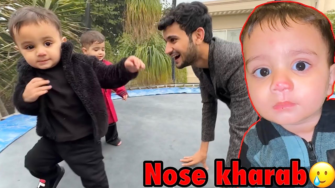 Trampoline pe gir gaya😤 | nose ka haal dekho kiya hogaya🥲