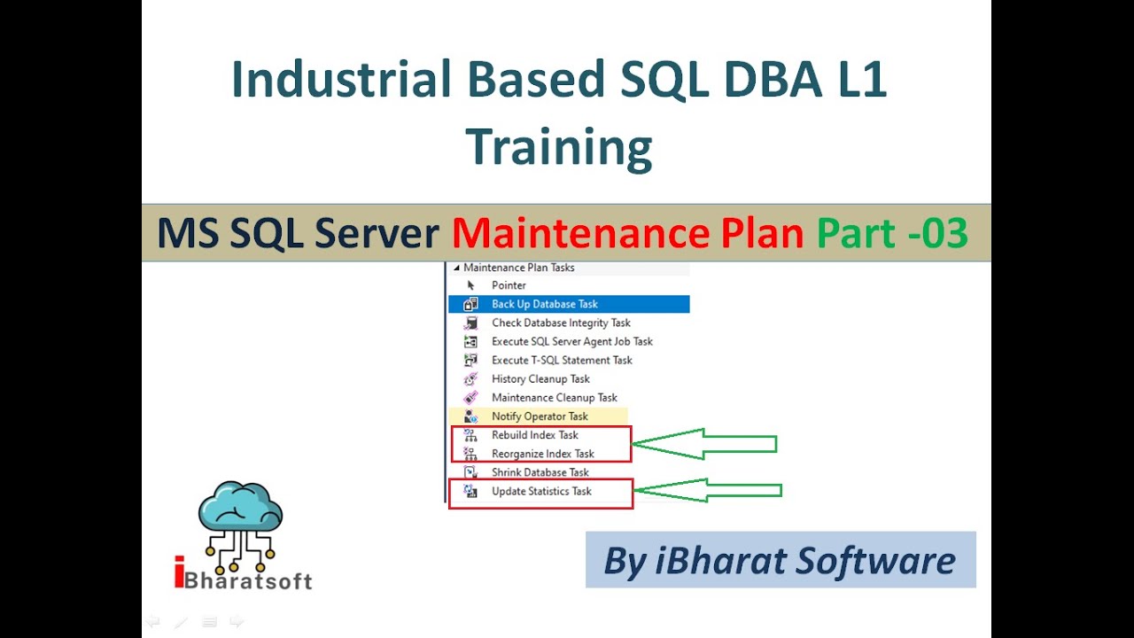 83. Creation of Maintenance Rebuild & Reorganize Index | Update Statistics in Hindi #ibharatsoftware