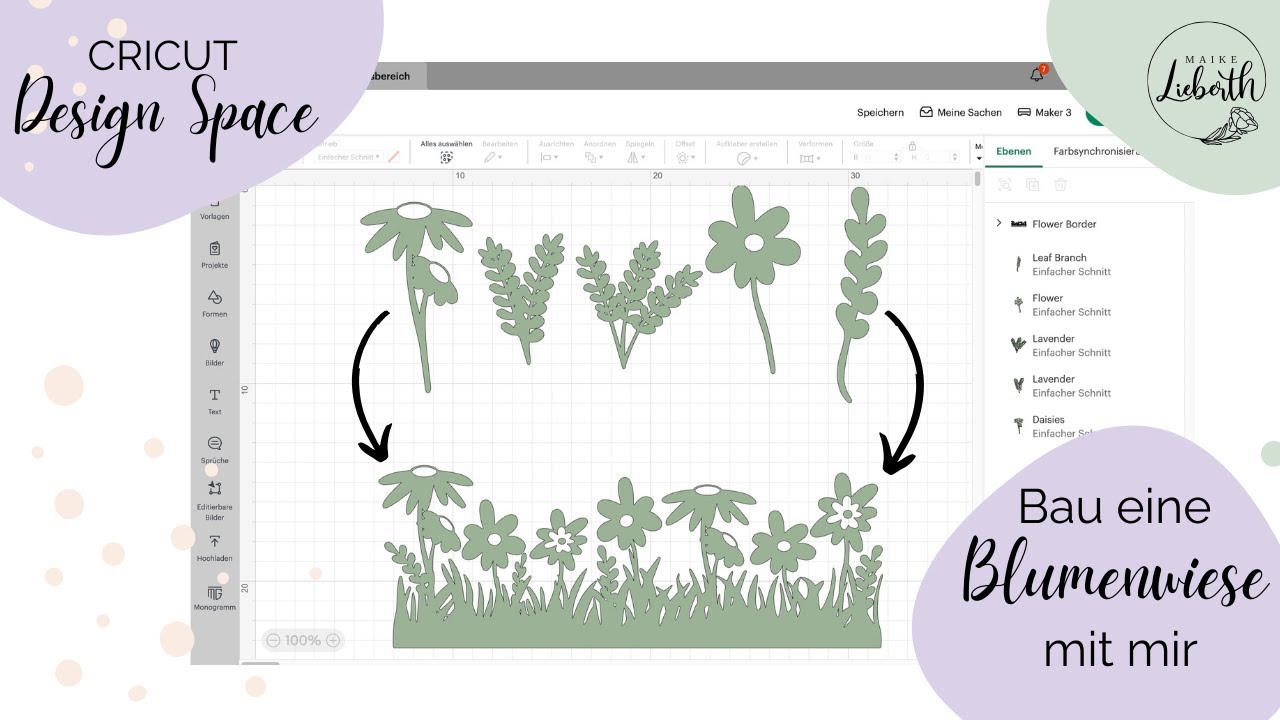 Design Space - Blumenwiese mit dem Kombinieren Werkzeug erstellen -