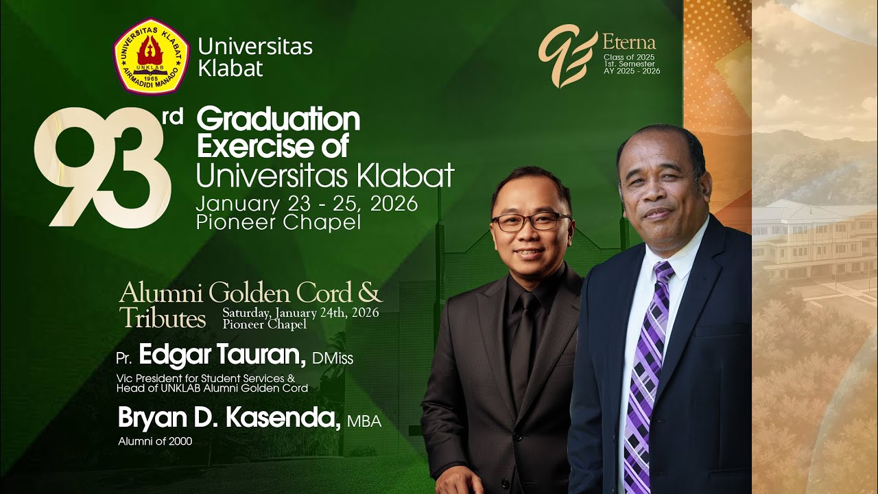 The 93rd Graduation Exercise of Universitas Klabat | ALUMNI GOLDEN CORD AND TRIBUTES