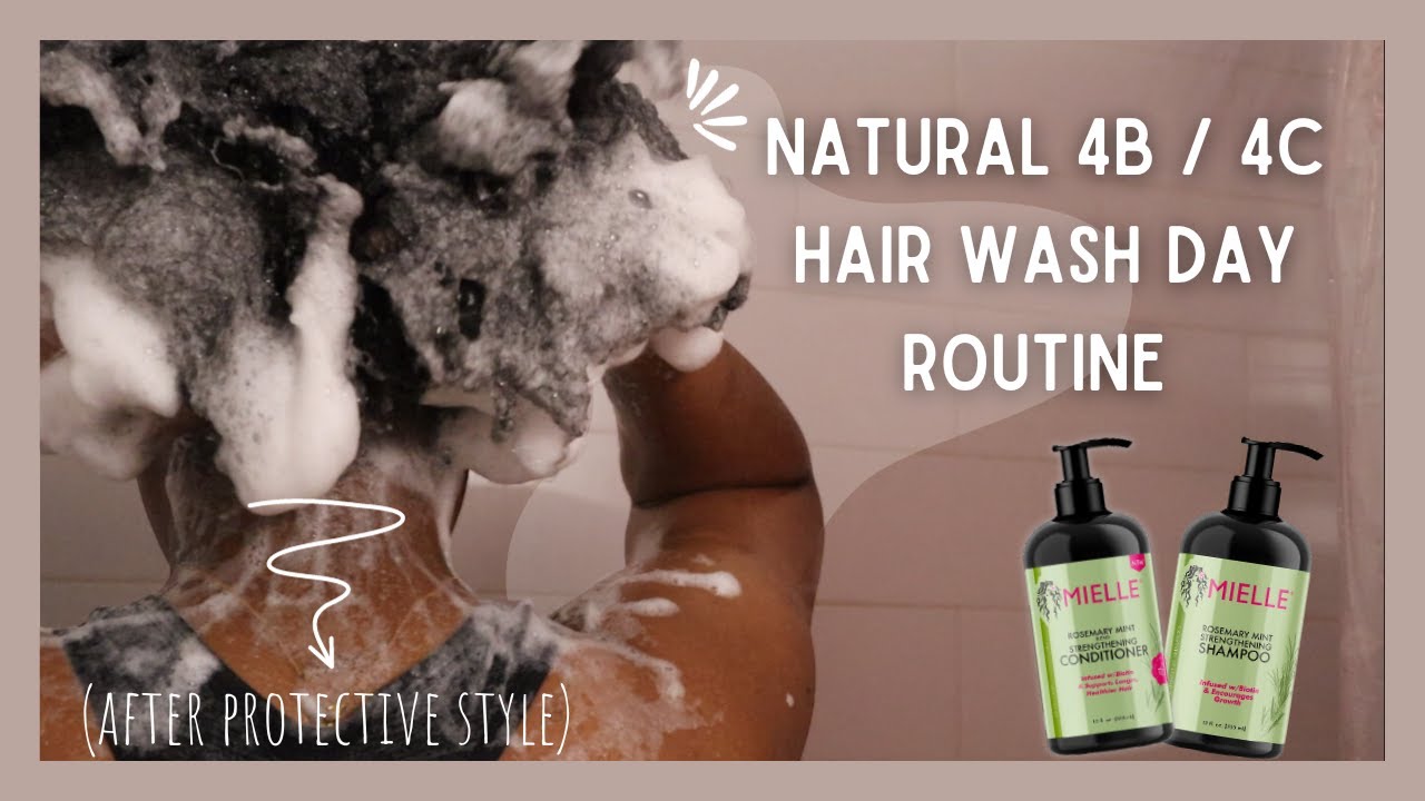 MY NATURAL TYPE 4 HAIR WASH DAY ROUTINE | W MIELLE ROSEMARY MINT | After Protective Style | RIZMA V