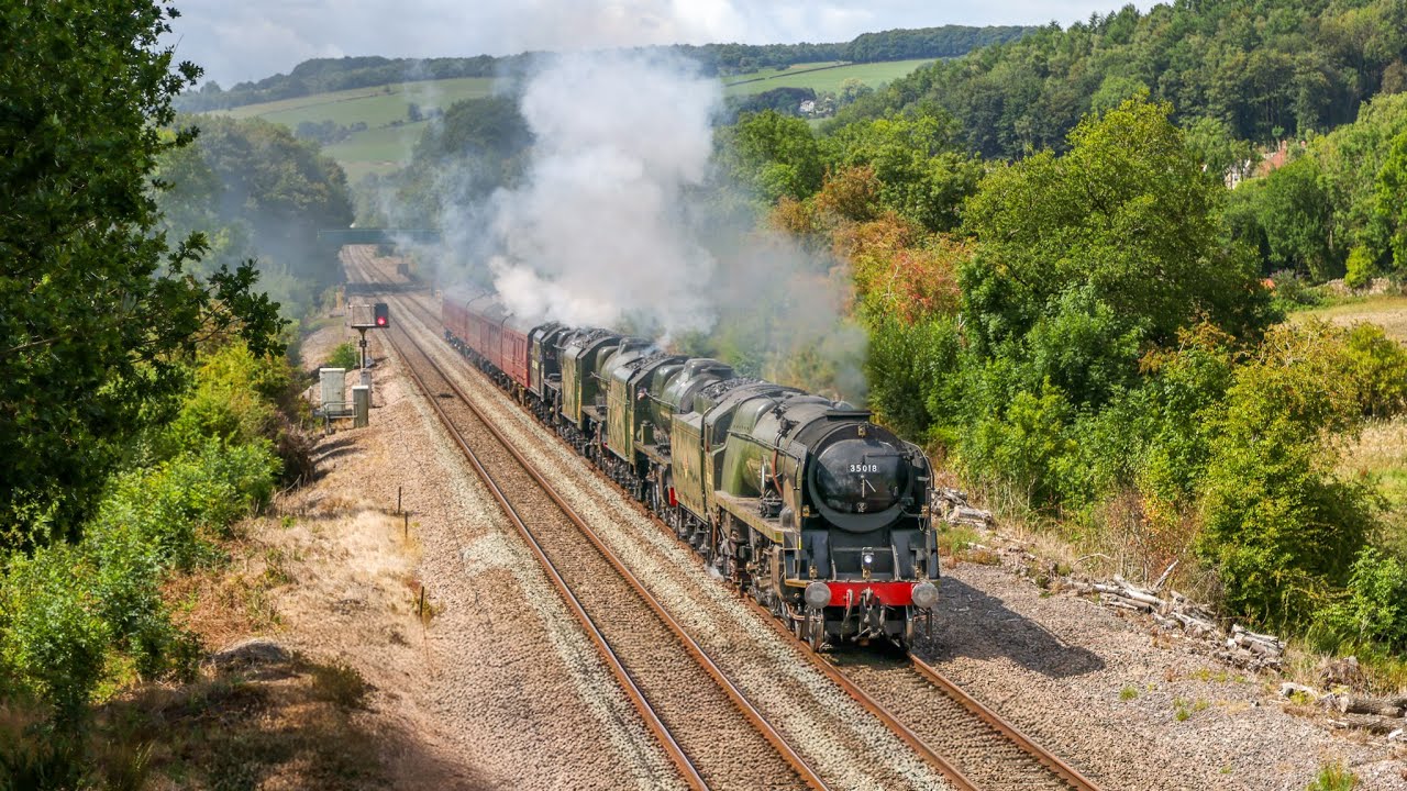 Steam Quadruple Header! 35018, 46115, 45627 & 44932!