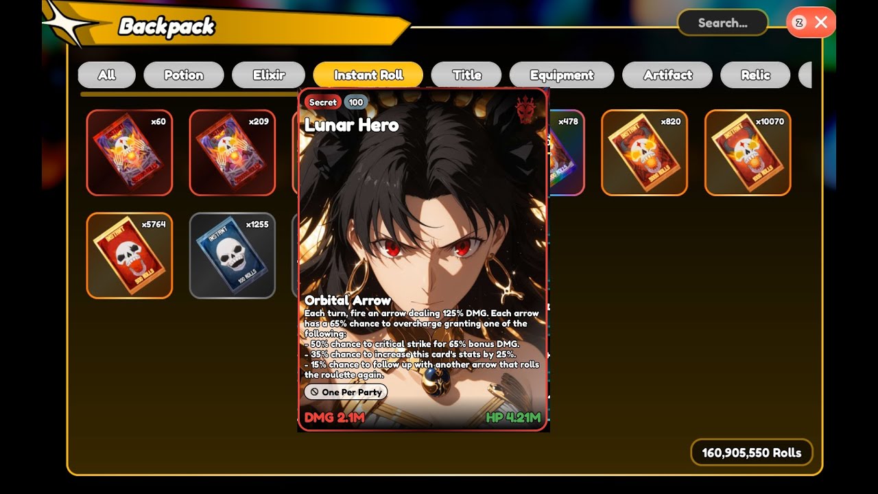 Anime Card Clash 11 QUADRILLION pull in 160m rolls