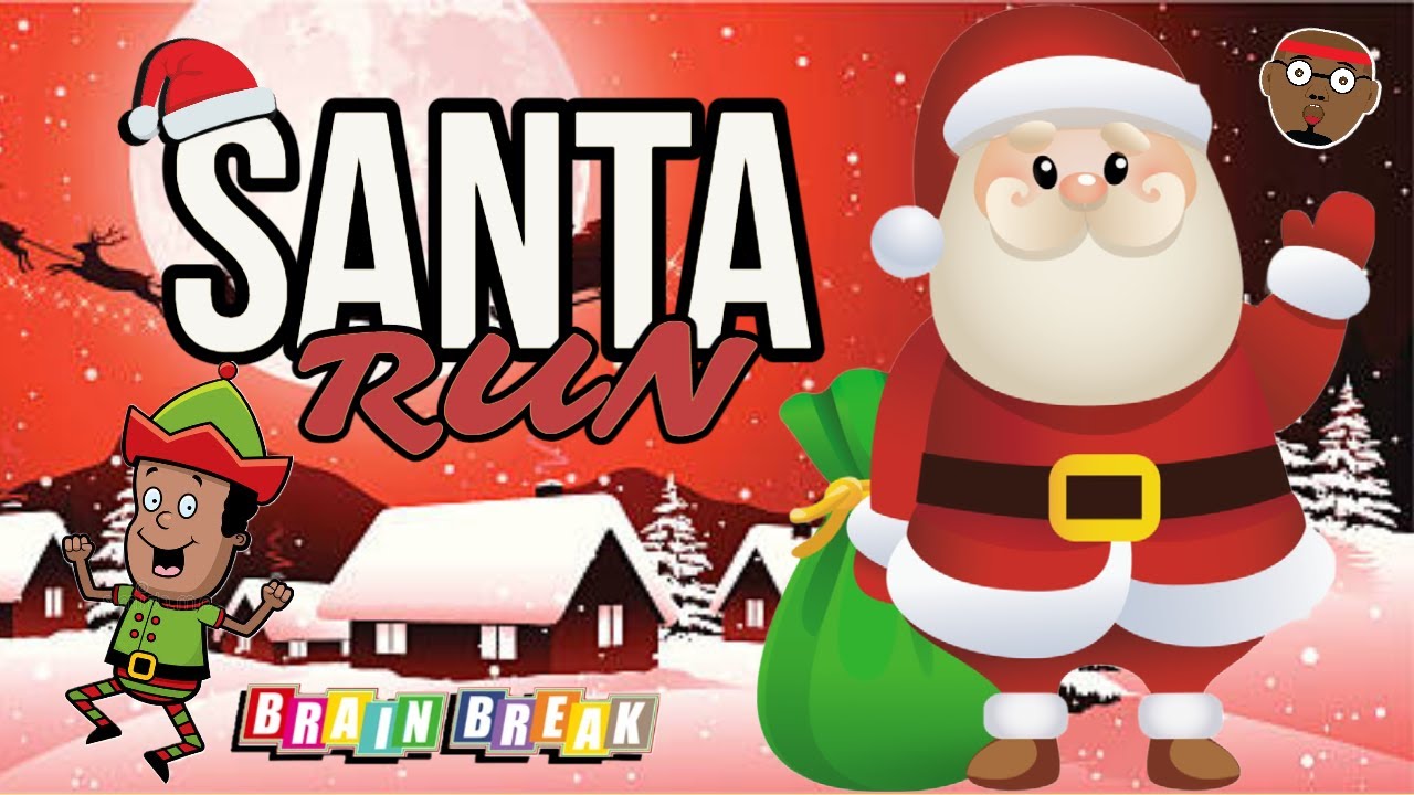 Santa Claus Run- A Fun Christmas Brain Break and Sing-a-long for Kids | PhonicsMan Fitness