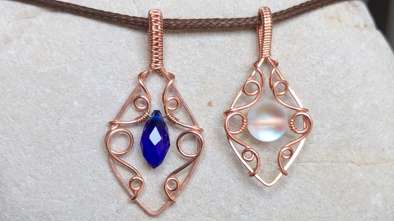 Round Wire Swirly Bead Pendant Wire Wrapping Tutorial