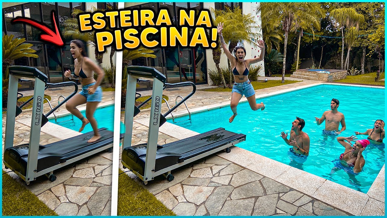 ÚLTIMO A PARAR DE CORRER = CAIR NA PISCINA!! ( ISSO É IMPOSSÍVEL ) [ REZENDE EVIL ]