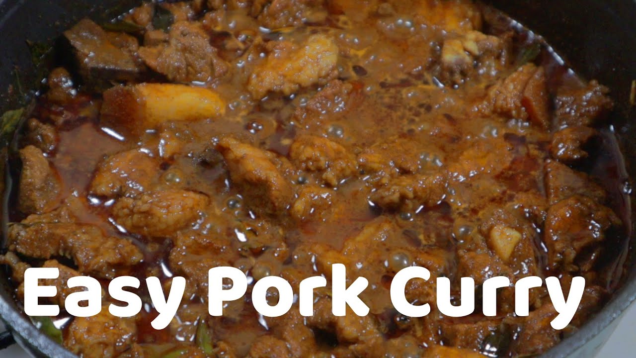 Easy Pork Curry || Pork Curry Fry Without Oil || Pork Curry Recipe