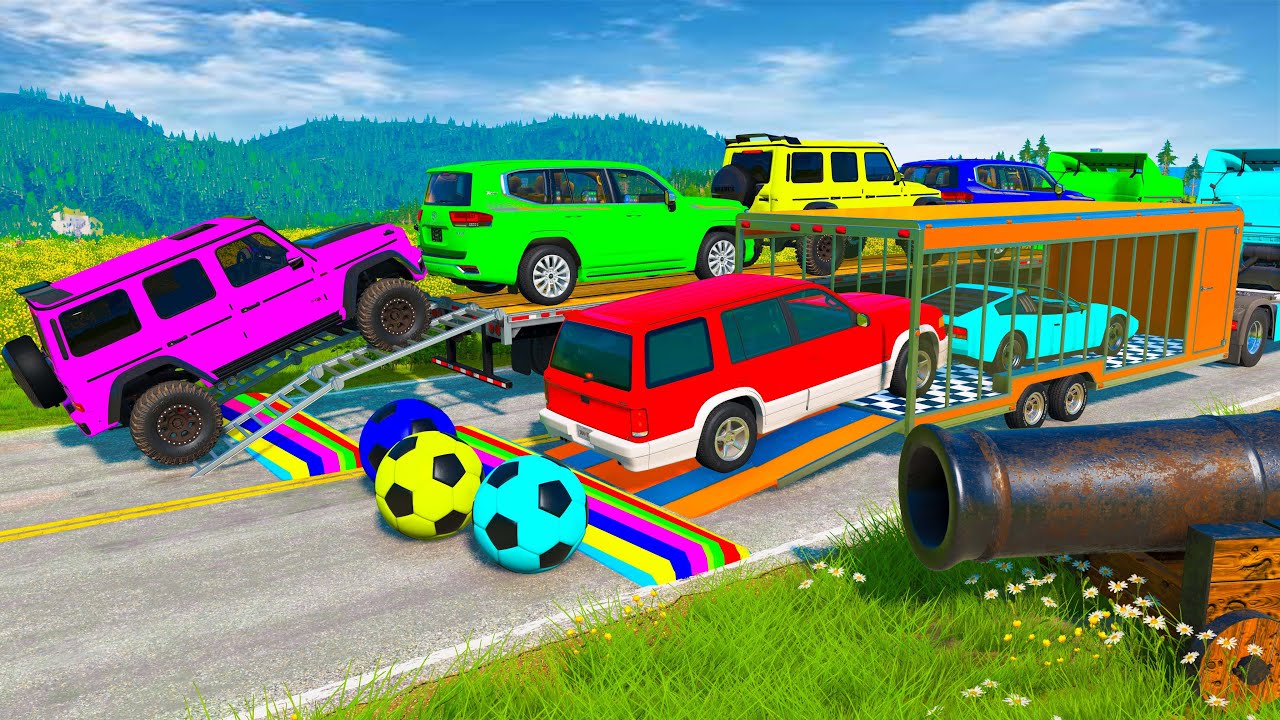 Flatbed Truck BeamNG Happy Crash | Transportation with Truck - Pothole vs Car #1 - BeamNG.Drive