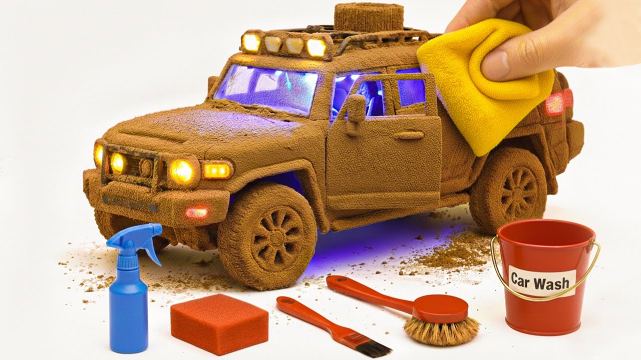 The surreal cleaning process of a 1:18  Toyota Fj Cruiser JEEP After an Extreme Off-Road Adventure 🔥