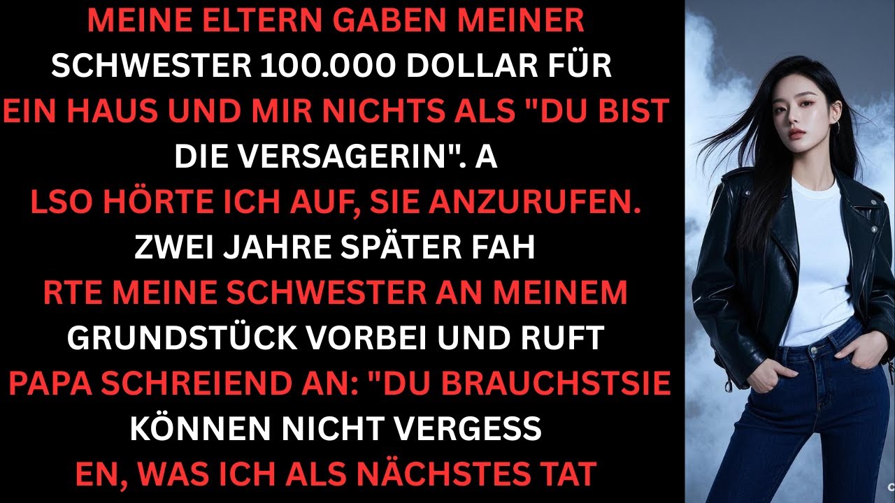 Meine Eltern gaben meiner Schwester 100k fürs Haus – mir nur „Versager“. Also behielt ich das Land