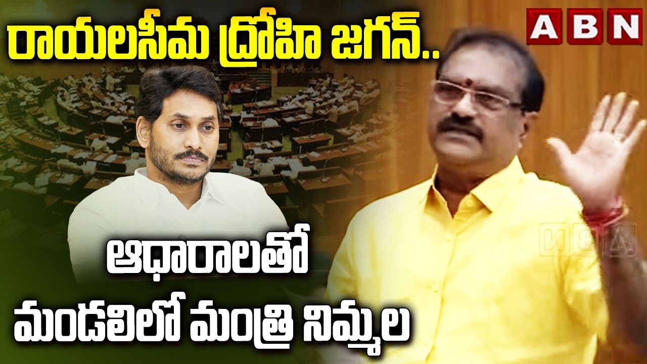 రాయలసీమ ద్రోహి జగన్ ..ఆధారాలతో మండలిలో మంత్రి నిమ్మల | Minister Nimmala Fires On YS Jagan | ABN