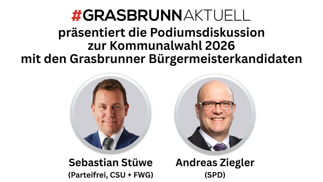 Podiumsdiskussion zur Kommunalwahl 2026 mit den Grasbrunner Bürgermeisterkandidaten