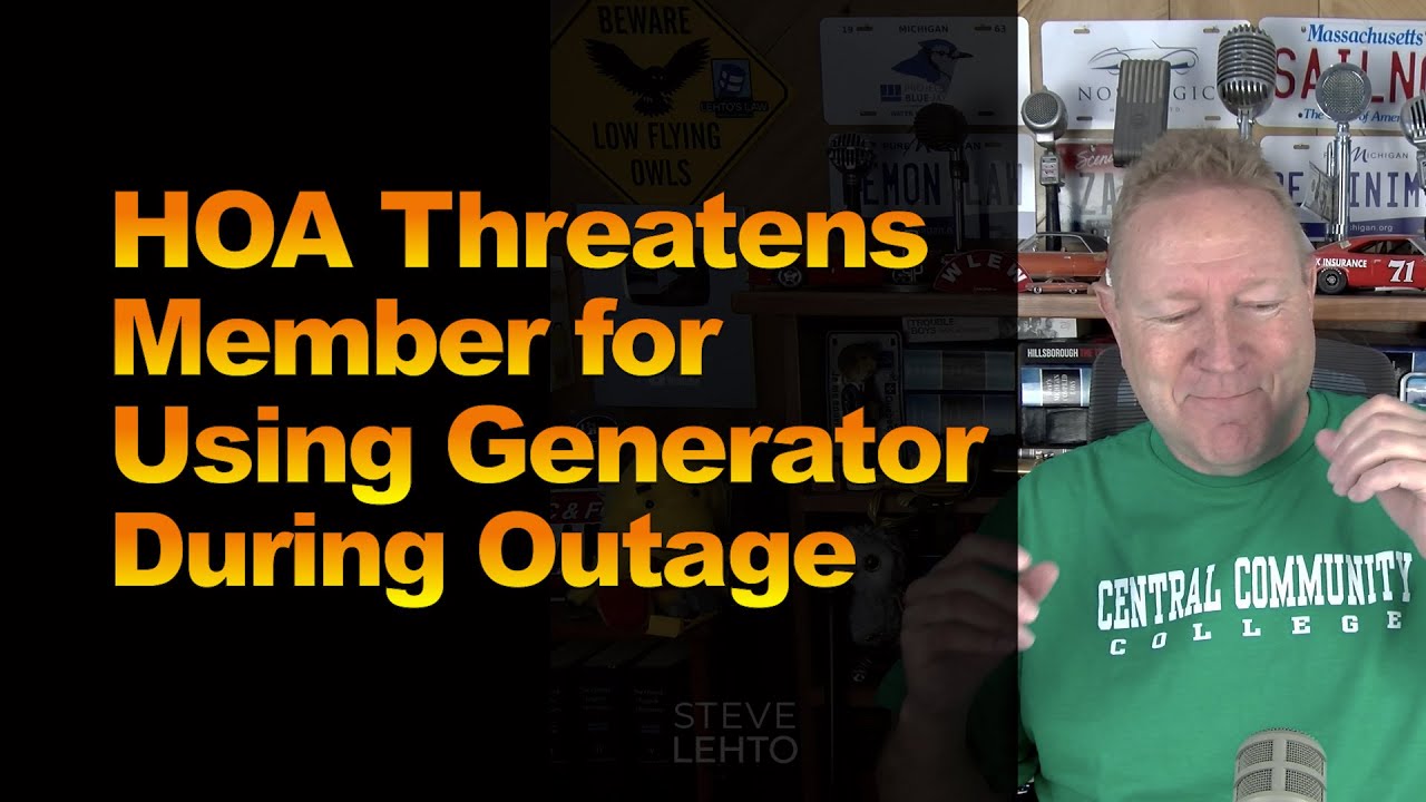 HOA Threatens Member for Using Generator During Outage