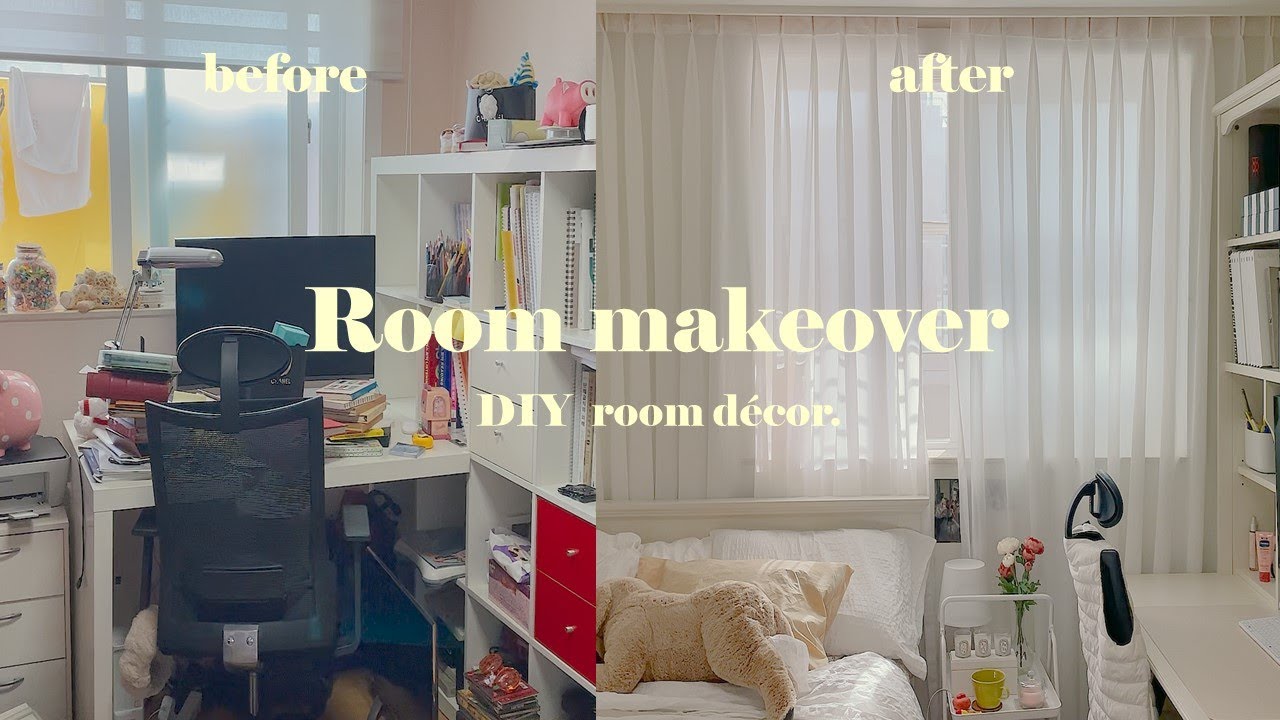 SUB) 3평대방 현실 방꾸미기 /room makeover / 새로산 가구없이 현실 방꾸미기 / 셀프 페인트칠 /이케아소품으로 꾸민방 / 저렴하게 커튼 바꾸기