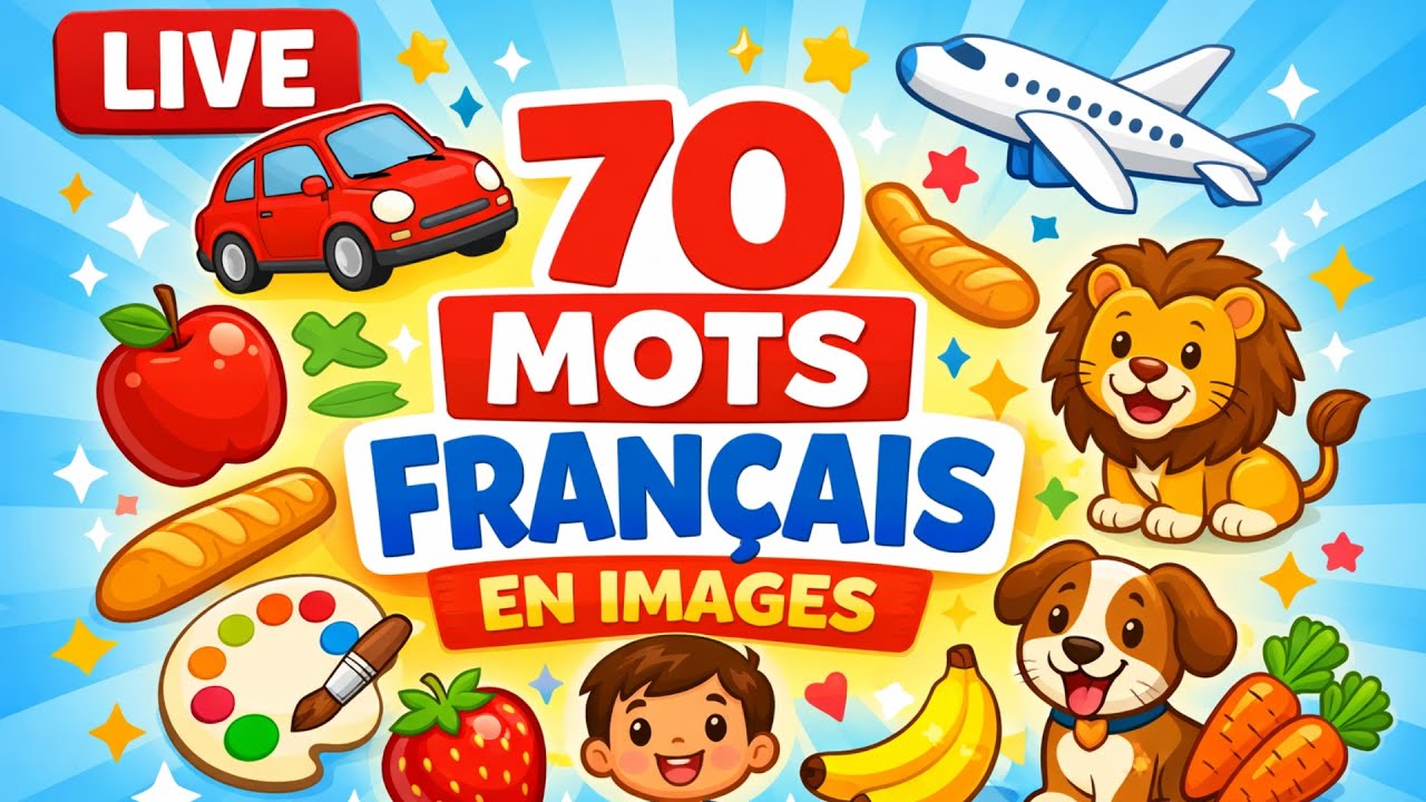 Apprenez 70 mots français pour débutants | Vocabulaire illustré en images