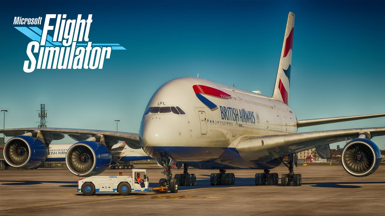 London-Los Angeles | MSFS 2020  British Airways Full Flight | FlyByWire A380X | STUNNING Sunset