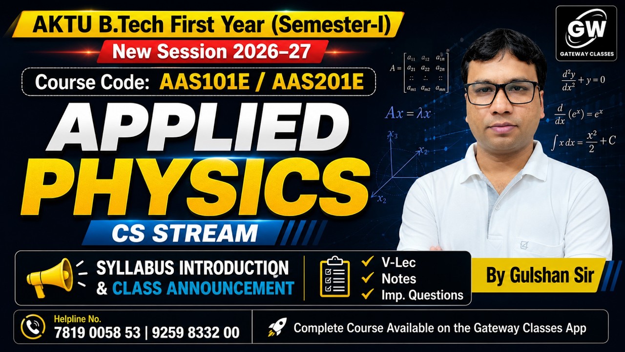 2026-27 Applied Physics Syllabus Introduction AKTU B.Tech First Year I By Gulshan Sir I AKTU