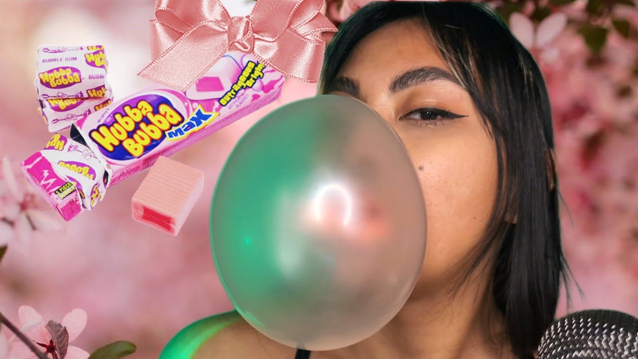 ASMR Chewing Hubba Bubba Max Gum , No Talking , Chewing Mouth Sounds