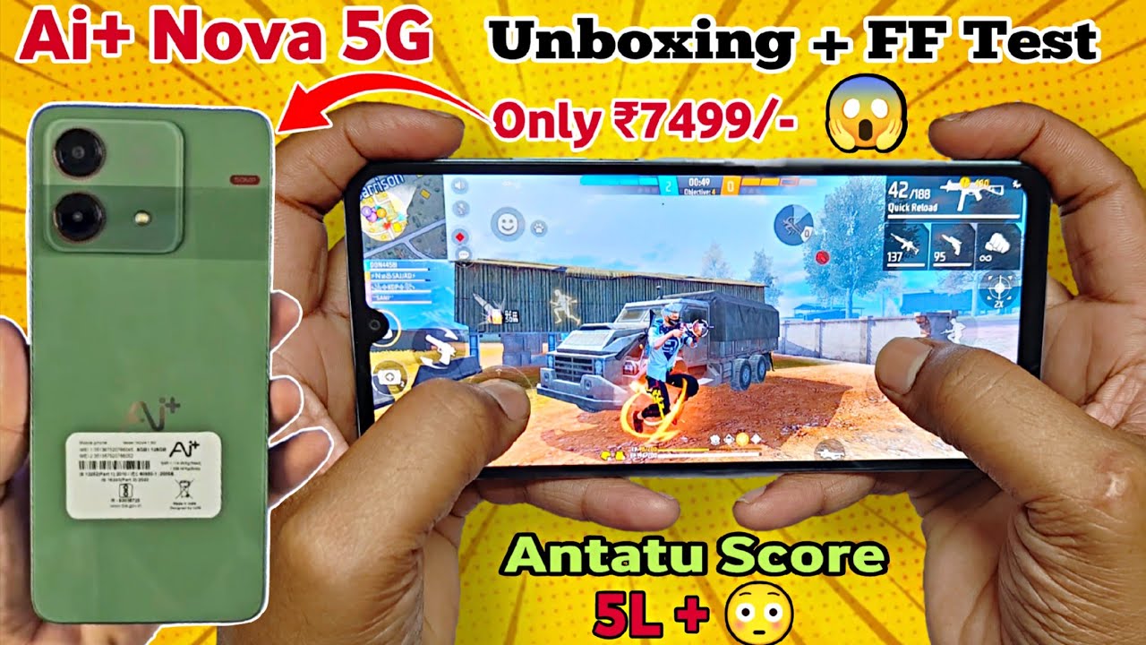 Ai+ Nova 5G Free Fire Test || Ai+ Nova 5g Free Fire Gameplay + Heating + Battery Drain Test.