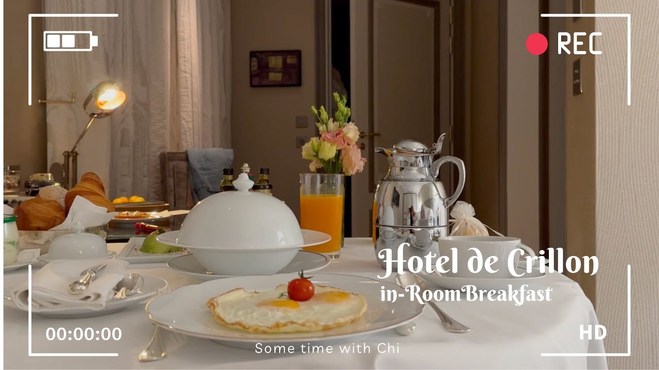 Paris Solo Trip, Hotel de Crillon luxurious breakfast, GOOD VALUED Hotel Tour