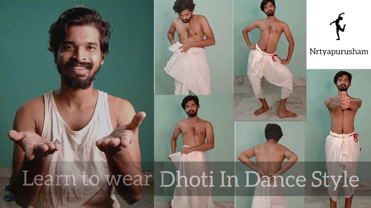 How to tie/wear Dhoti in Classical Dance Style || Dhoti for men