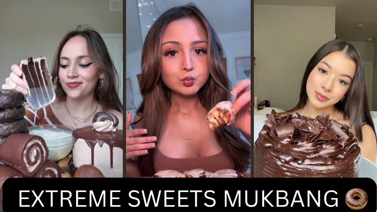 WARNING: ⚠️🍪 EXTREME SWEETS MUKBANG | Chocolate cake, cookies, cinnamon rolls #tiktok #mukbang #yum