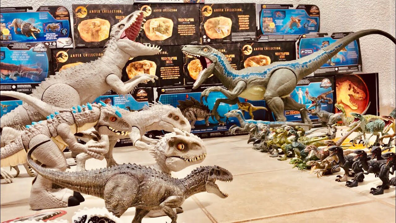 INDOMINUS REX VS TODOS LOS VELOCIRAPTORES!! SÚPER COLECCIÓN!! JURASSIC WORLD!! SORTEO 14 DE FEBRERO!