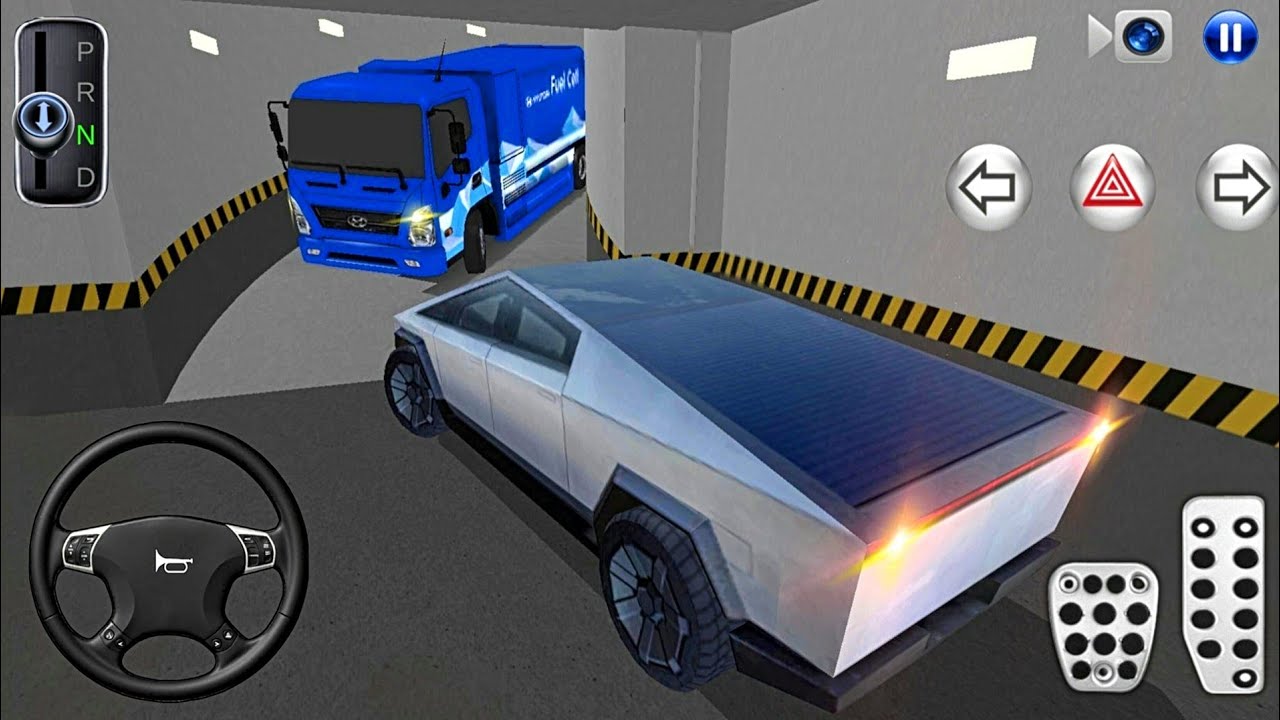 New Fuel Truck & Tesla Cybertruck & Parking Garage - 3D Driving Class 2026 - Android iOS Car Game