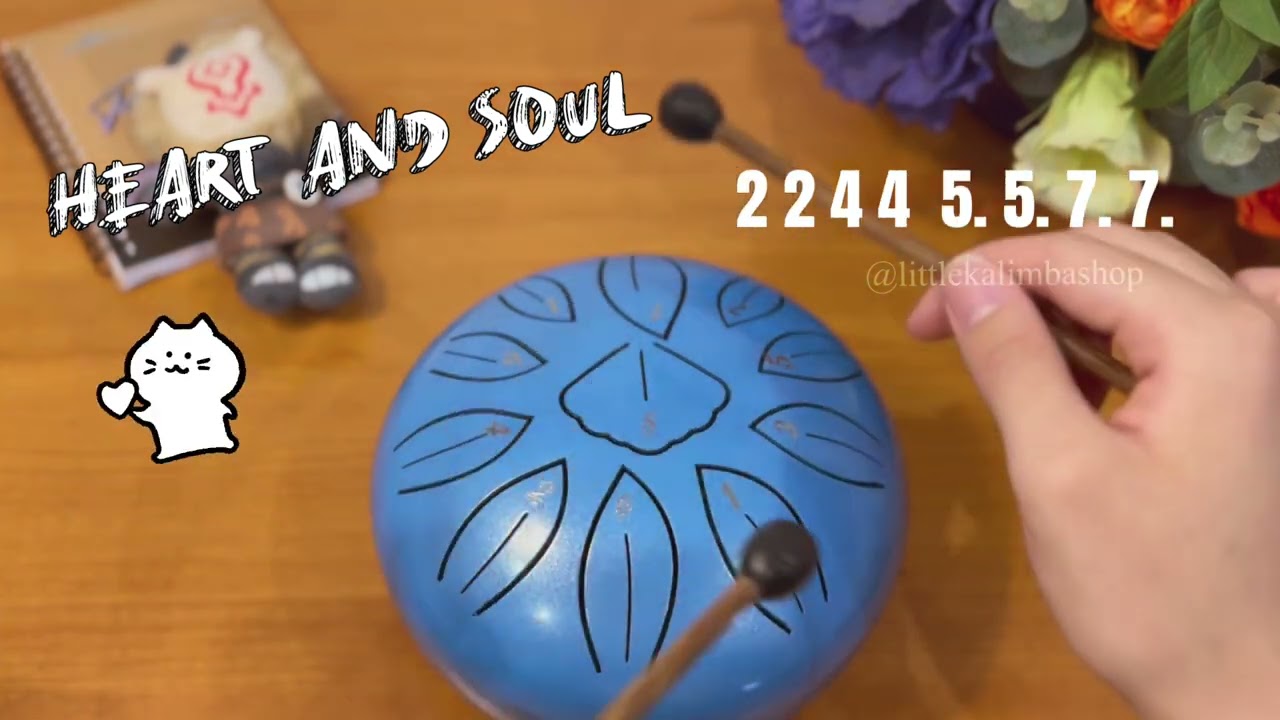Heart and Soul Tongue Drum Beginner Tutorial Easy Song to Play 11 note